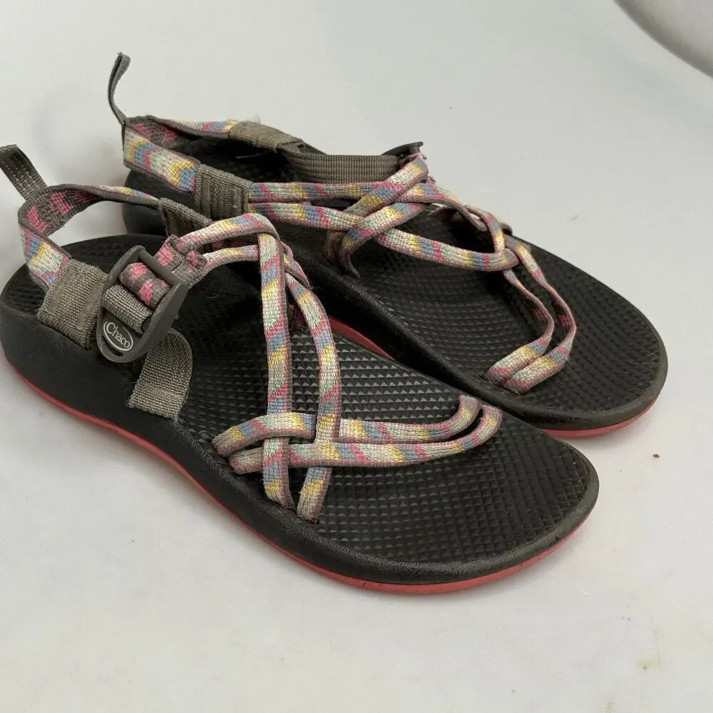 Chaco EcoTread Fletched Pink Sandals Kids Juniors Size 6 Adjustable Outdoor